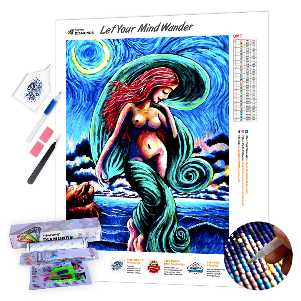 Blue Squid Diamond Painting Kits for Kids - Mermaids Diamond Art
