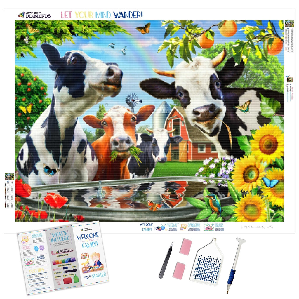 Cow Diamond Painting Kit DIY 5D Full Drill Diamond Painting Kits for Adults  Kids Beginner Cow Picture Diamond Dotz for Home Wall Decor (16x12 Inches  All of ME Loves All of You) 
