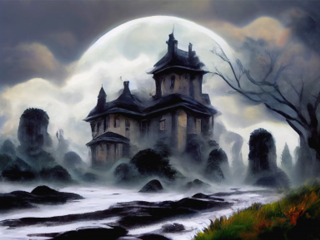 Creepy Haunted House Official Diamond Painting Kit Diamond Art   Creepy Haunted House 1 1024x1024 