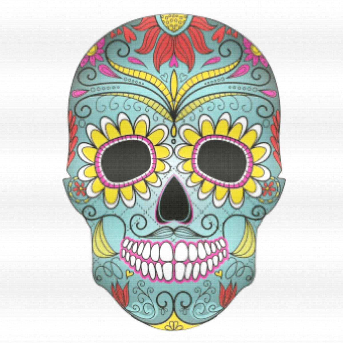 Kit Diamond Painting 5D YSCOLOR - Teschio Scheletro Halloween - 30x40 Cm - Tela Rotonda Piena - 4