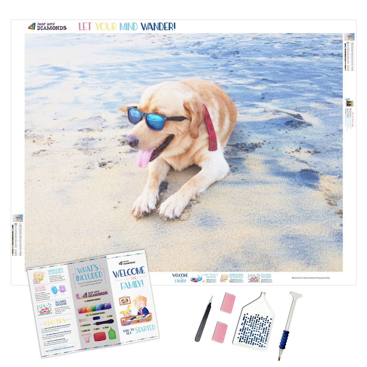 Dog At The Beach Diamond Painting Kit (Full Drill) – Paint With