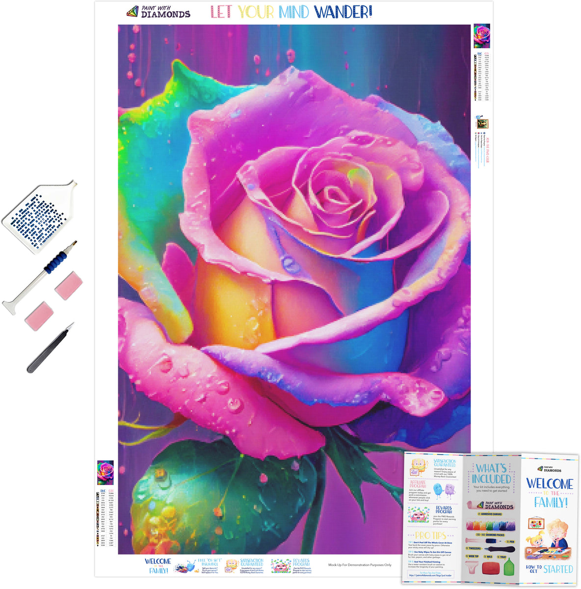 Dripping Pink Rose Official Diamond Painting Kit | Diamond Art | Paint ...