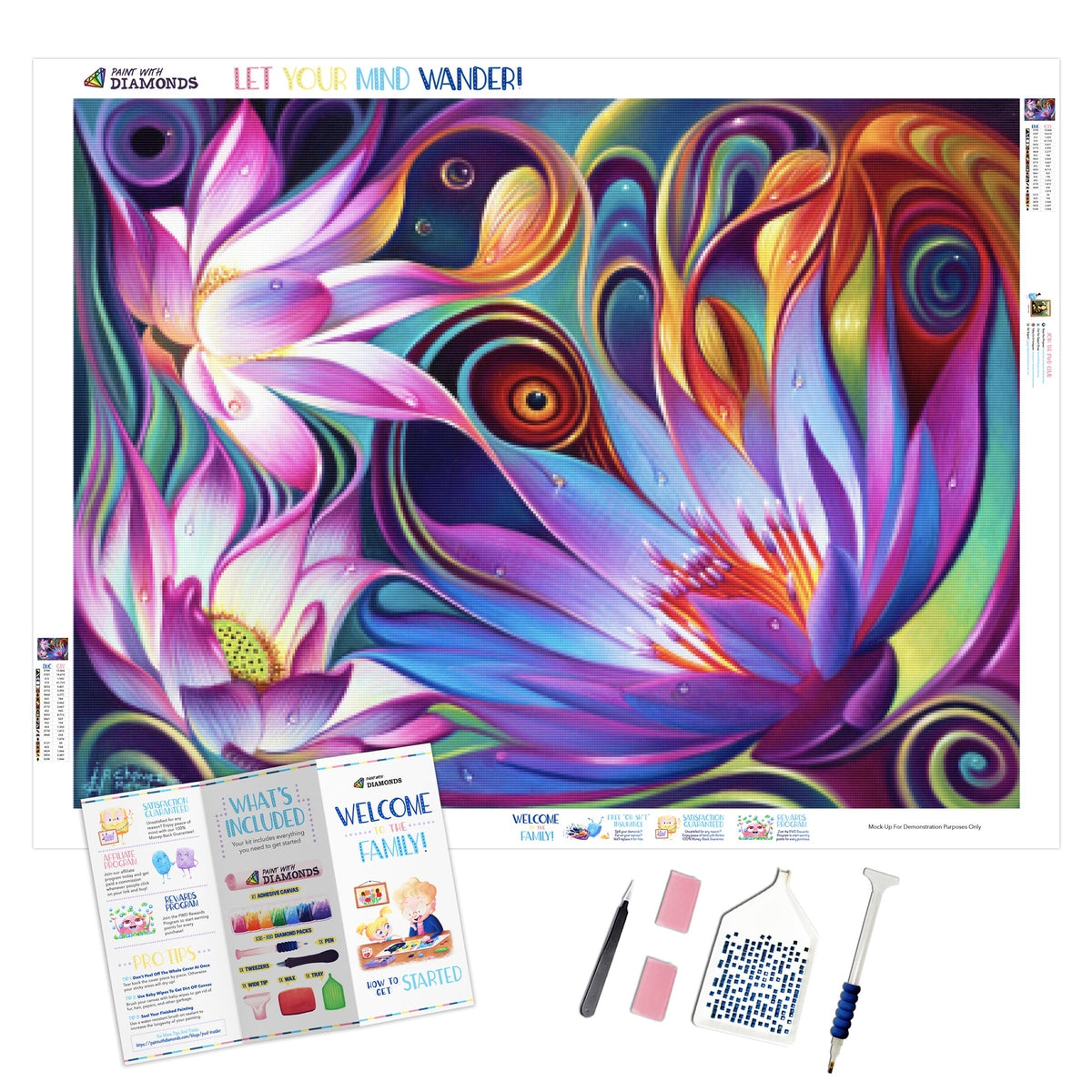 NAIMOER Flowers Diamond Painting Kit For Adults - Full Drill 5D DIY Craft, 30x40cm, Welcome Design
