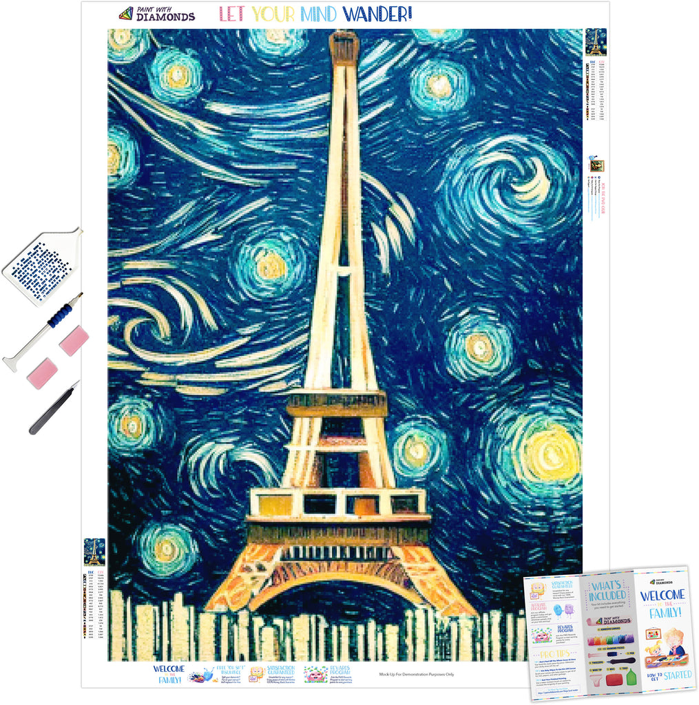Eiffel Tower By Van Gogh Official Diamond Painting Kit | Diamond Art ...