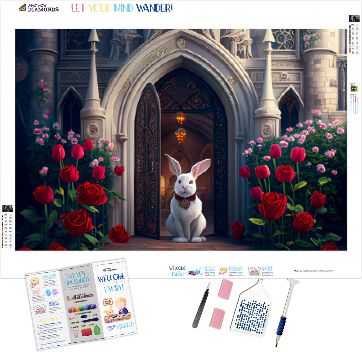 Diamond Dot Rabbit Elegant White Rabbit Official Diamond Painting Kit | Diamond Art ...