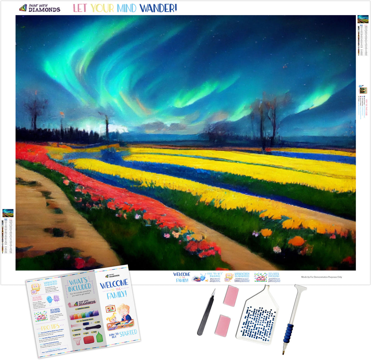 Enchanted Spring Landscape Northern Lights Official Diamond Painting ...