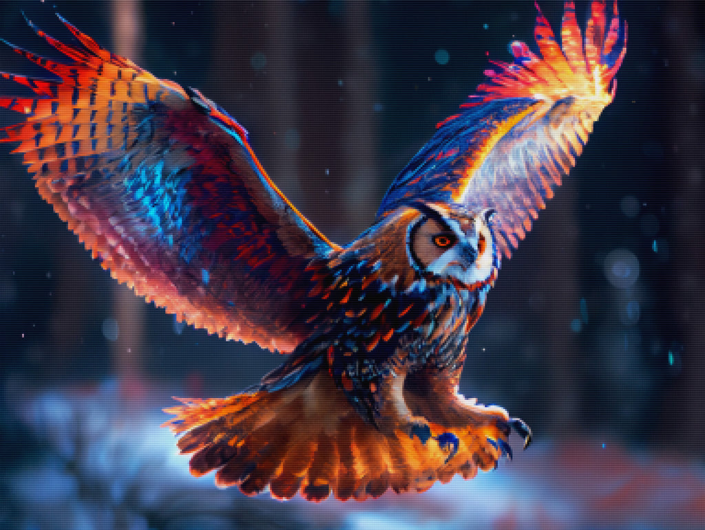 Epic Owl Mid Flight Official Diamond Painting Kit | Diamond Art | Paint ...