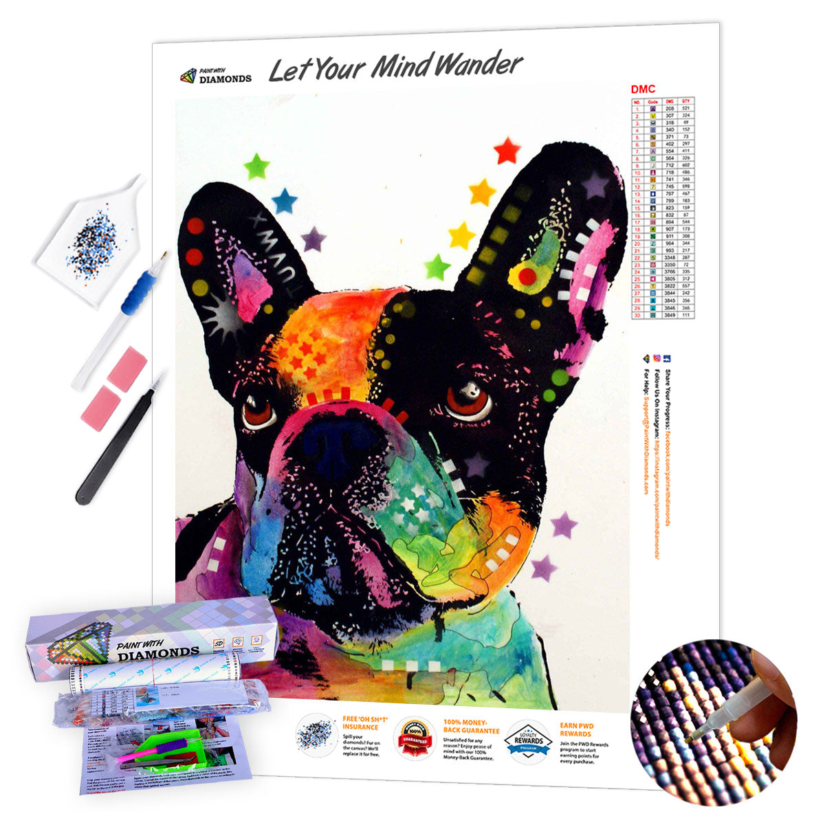 Bulldog Dog Diamond Painting Kits Full Drill – OLOEE