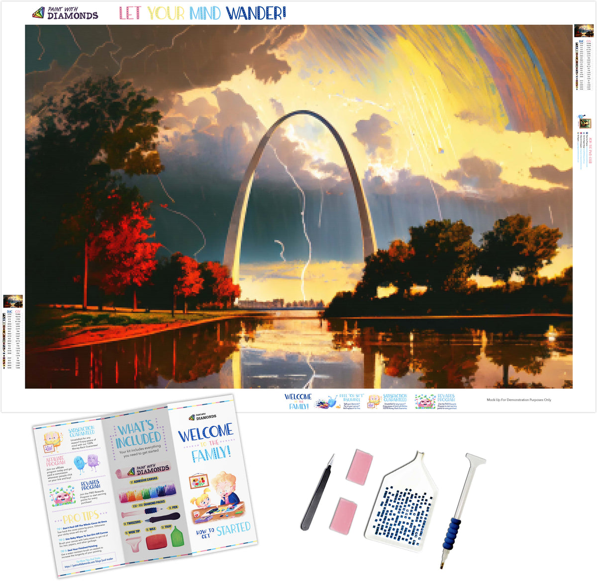 Gateway Arch Thunder Storm Official Diamond Painting Kit | Diamond Art ...