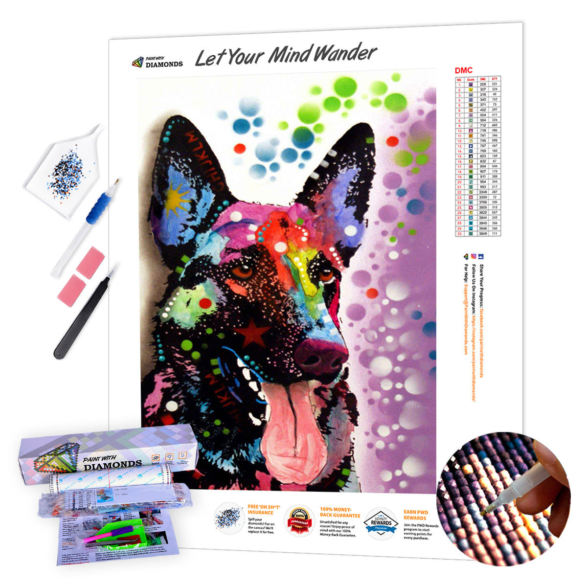 German Shepherd Diamond Painting Kit (Full Drill) – Paint With