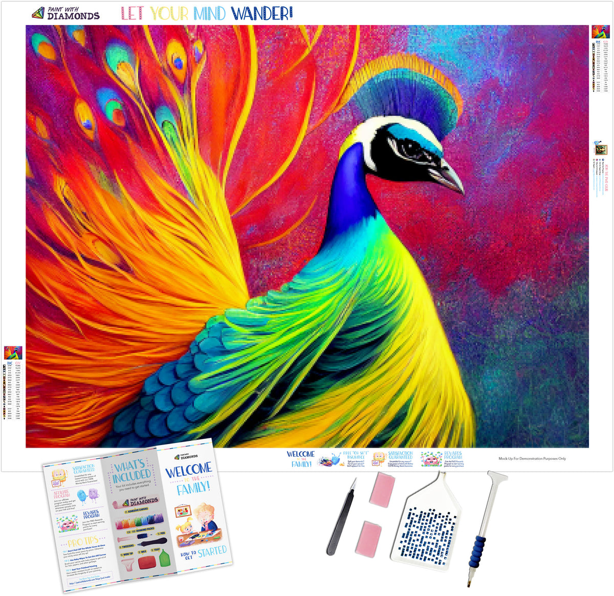 Impossible Peacock Feathers Official Diamond Painting Kit | Diamond Art ...