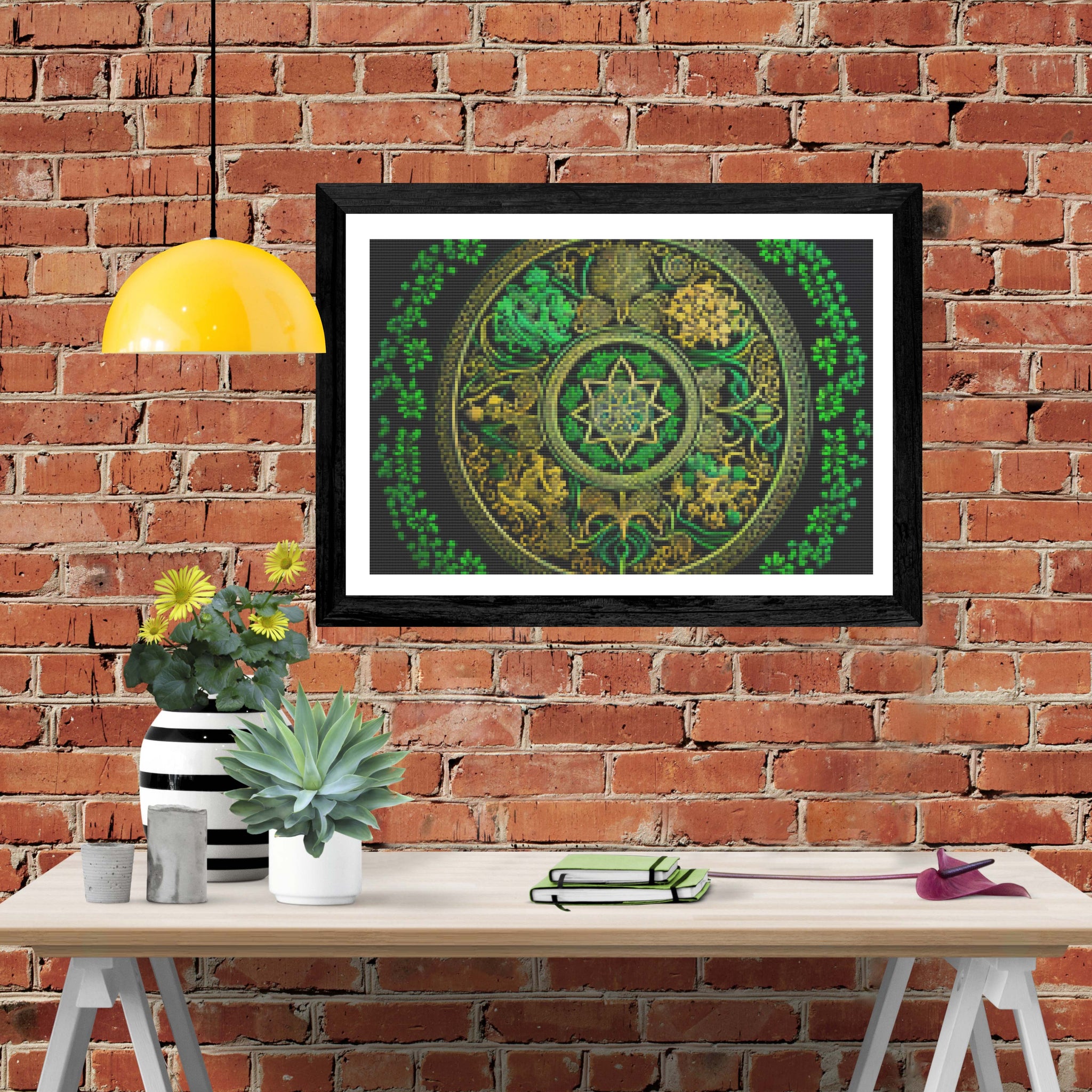 Namvo 4 portachiavi fai da te 5D Mandala Diamond Art Painting Kit per pittura con strass su entrambi i lati, portachiavi per donne