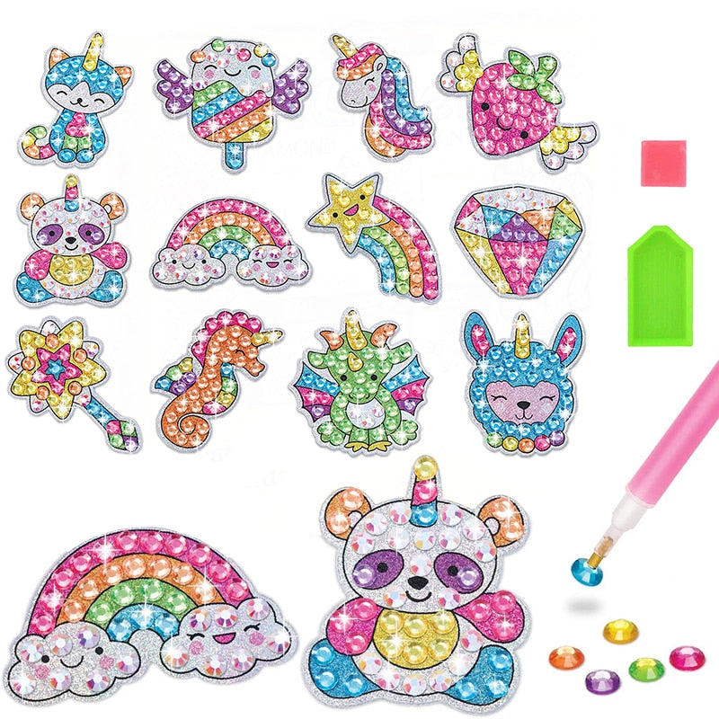 Diamond Painting Stickers For Kids (12 Pack)