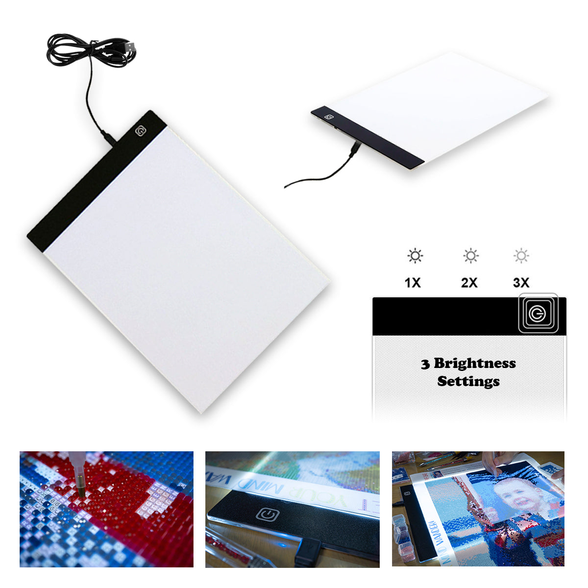 A4 Diamond Painting Light Board, Ultra Slim Light Pad with Diamond Art  Accessori