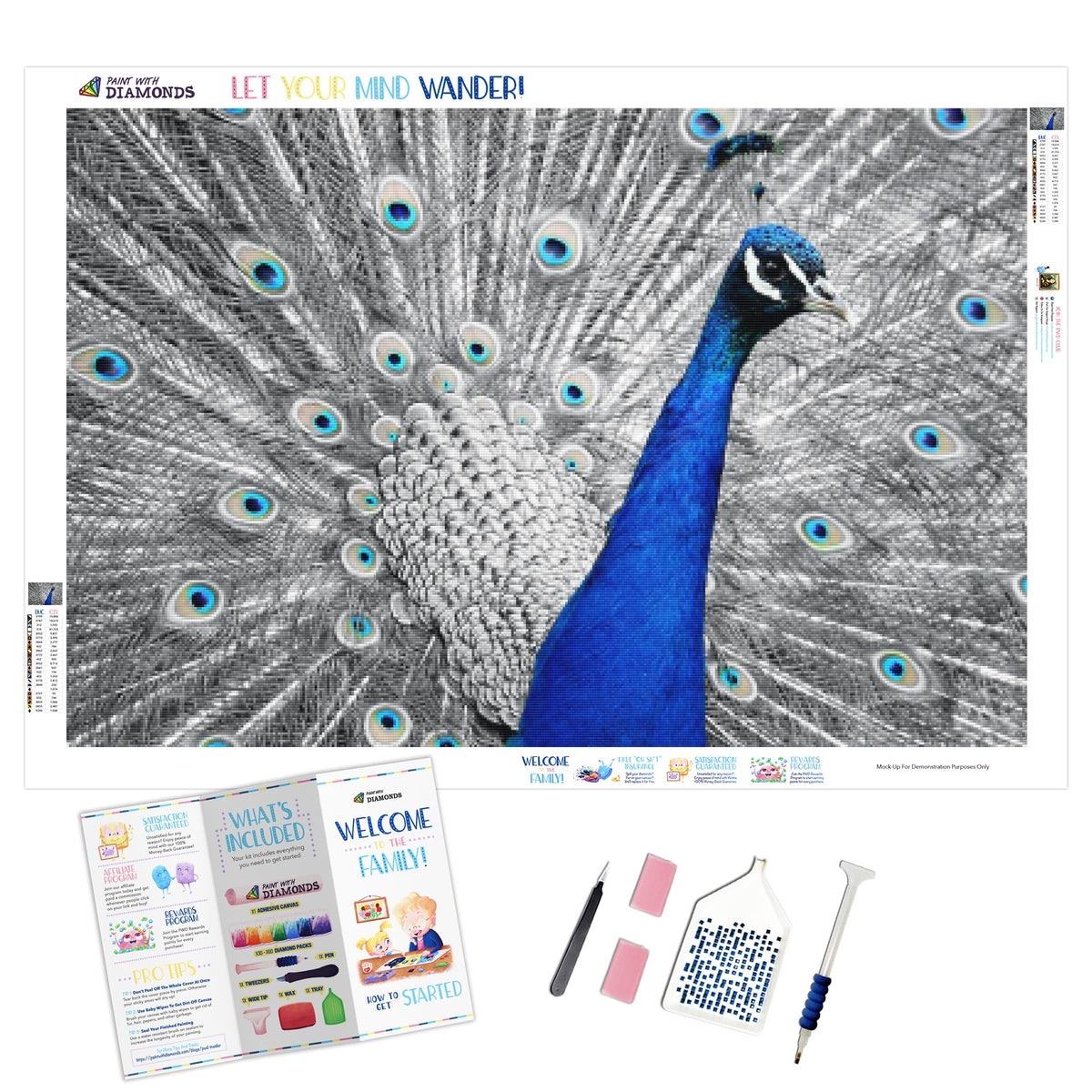 Make Market Peacock Diamond Art Kit - 16 x 20 in