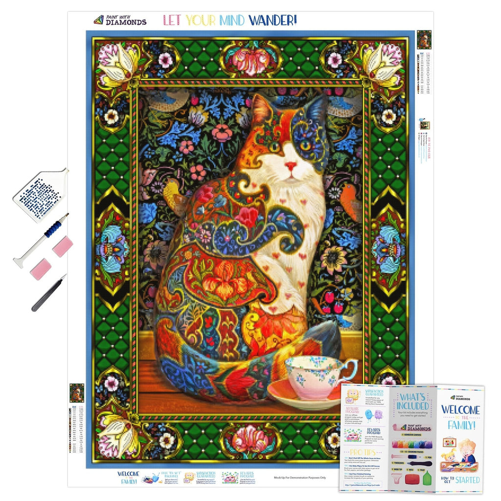 Tapestry Cat Diamond Painting Kit (Full Drill) – Paint With Diamonds
