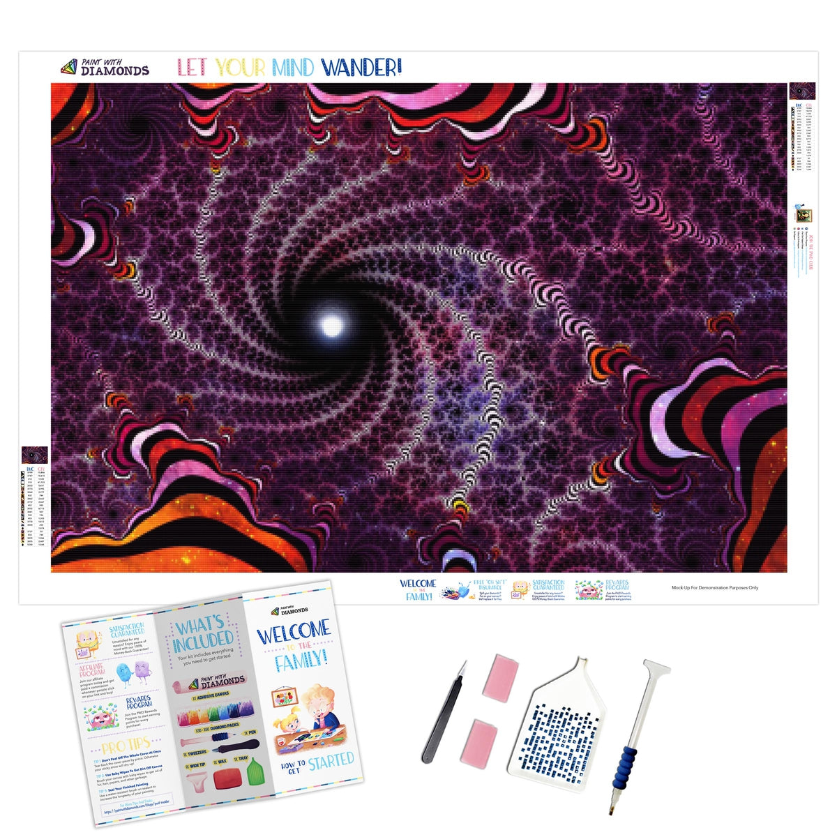 Psychedelic Fractal Diamond Painting Kit (Full Drill) – Paint With Diamonds