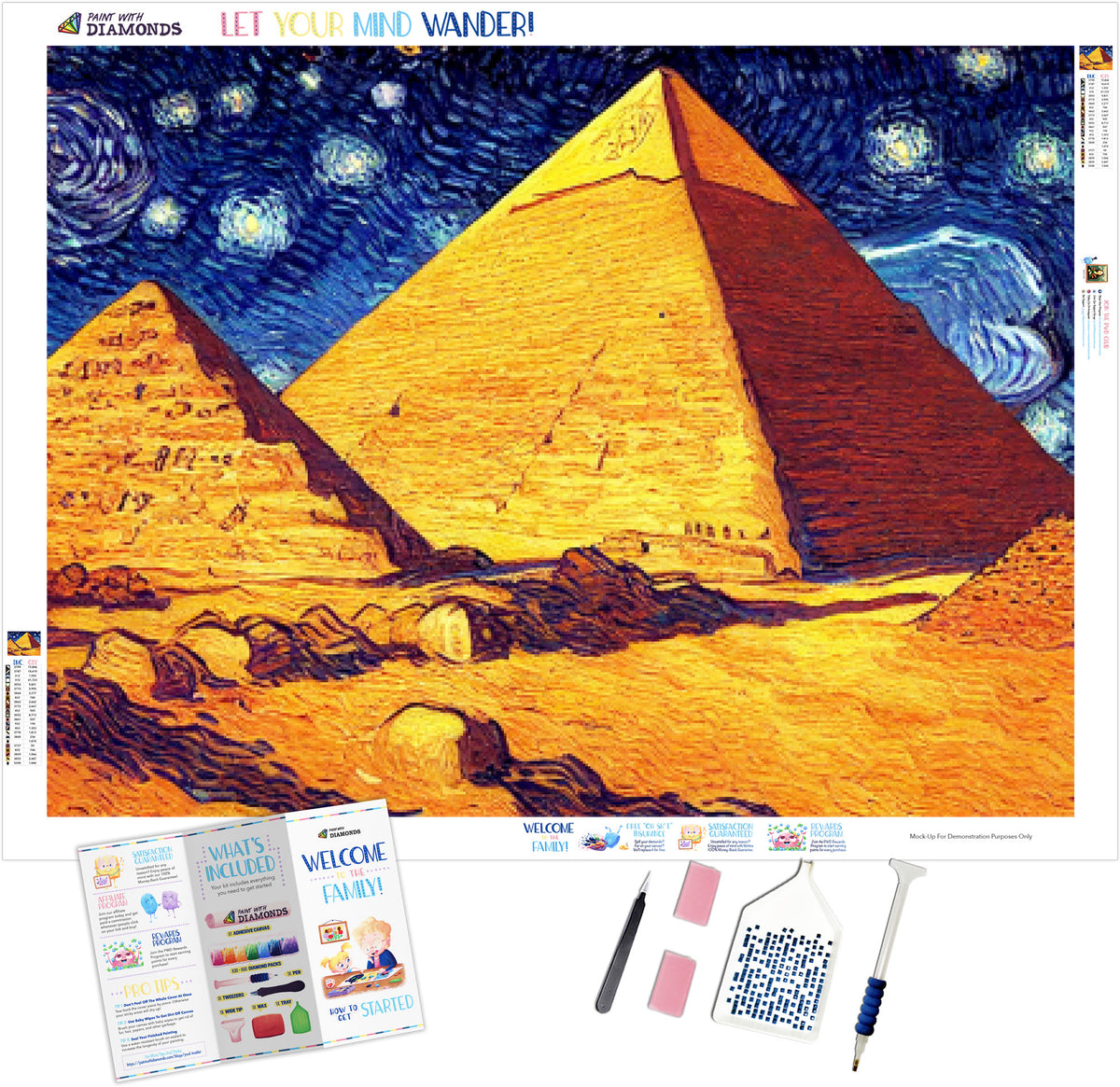 Pyramids Of Giza By Van Gogh Official Diamond Painting Kit | Diamond ...