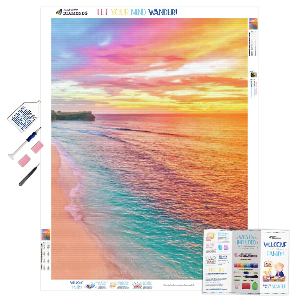 5D Diamond Painting Two Canoes on the Beach Kit