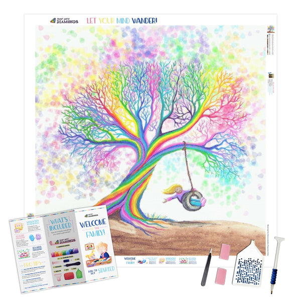 Rainbow Tree Tire Swing Diamond Painting Kit (Full Drill) – Paint With  Diamonds
