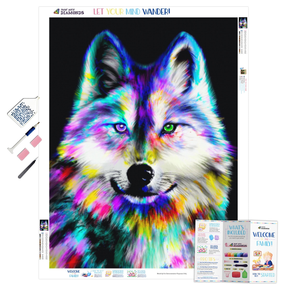 Rainbow Wolf Diamond Painting Kit (Full Drill) – Paint With Diamonds