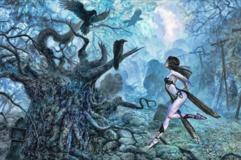 Fairy Riding Raven