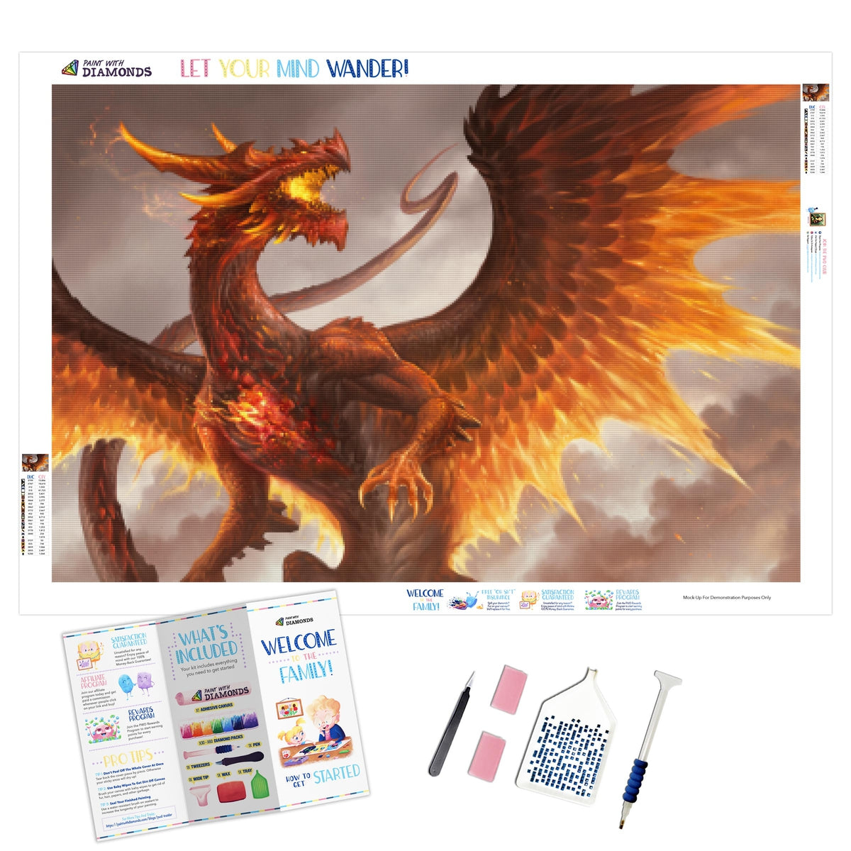 Red Crystal Dragon Diamond Painting Kit (Full Drill) – Paint With