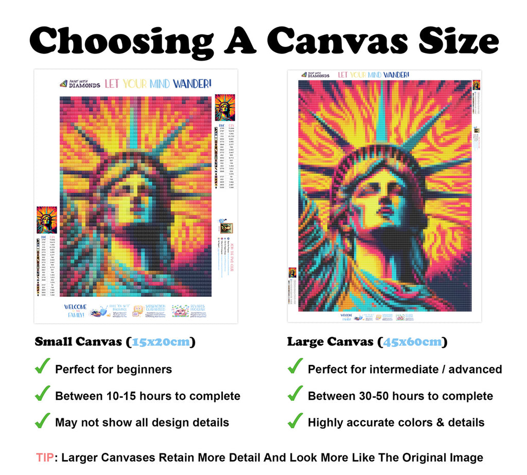 Rising Sun Statue Of Liberty Official Diamond Painting Kit | Diamond ...