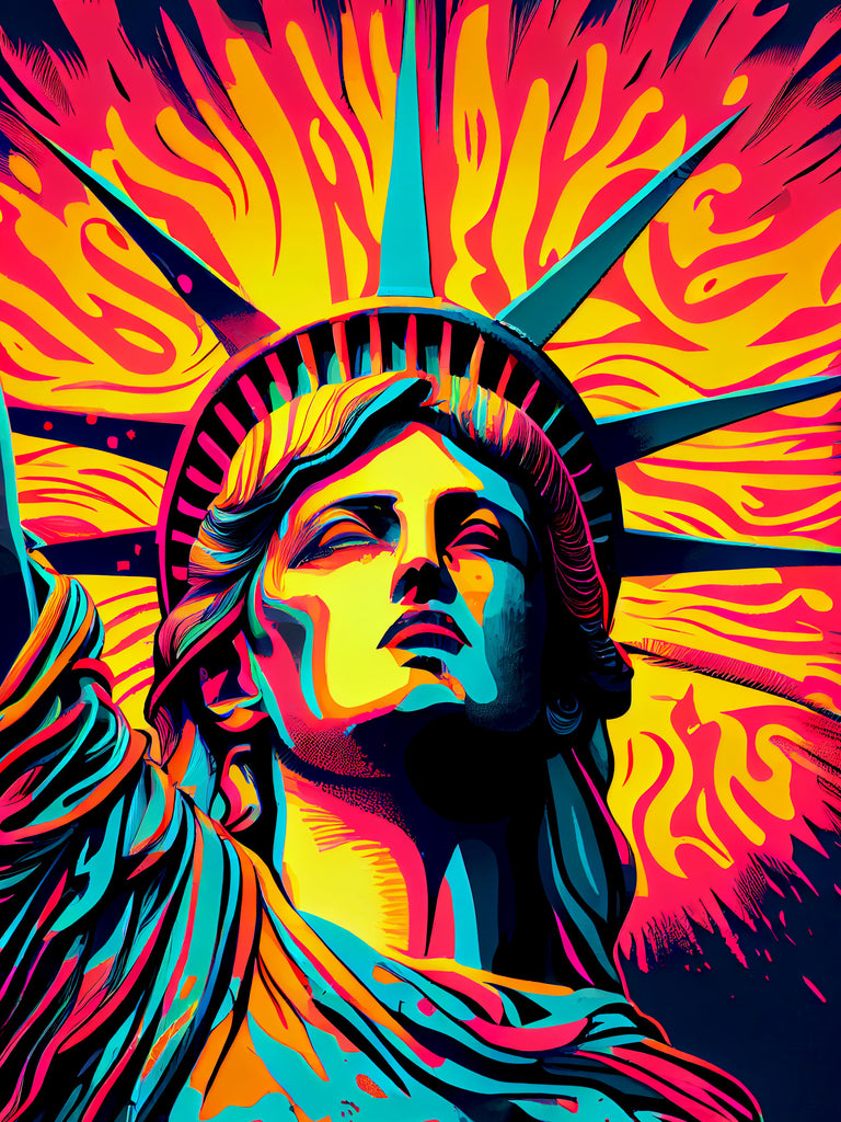 Rising Sun Statue Of Liberty Official Diamond Painting Kit | Diamond ...