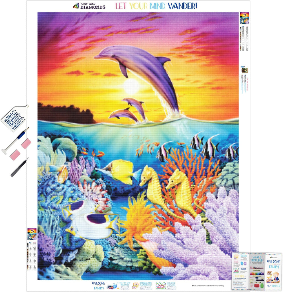 POTTOA Gorgeous Diamond Painting Kit for Adults, Dolphin Full Drill Cr –  ToysCentral - Europe