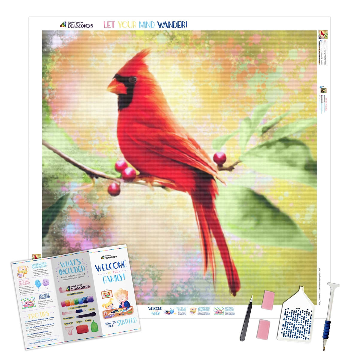 Sparkling Cardinal Diamond Painting Kit (Full Drill) – Paint With