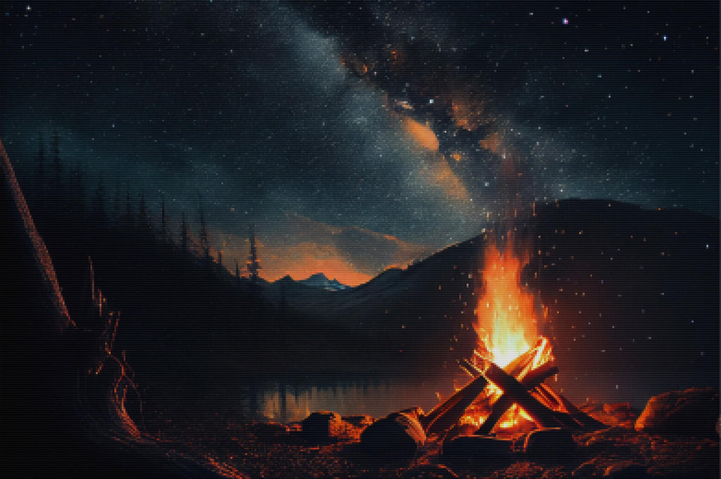 Starry Night Sky Campfire Official Diamond Painting Kit 