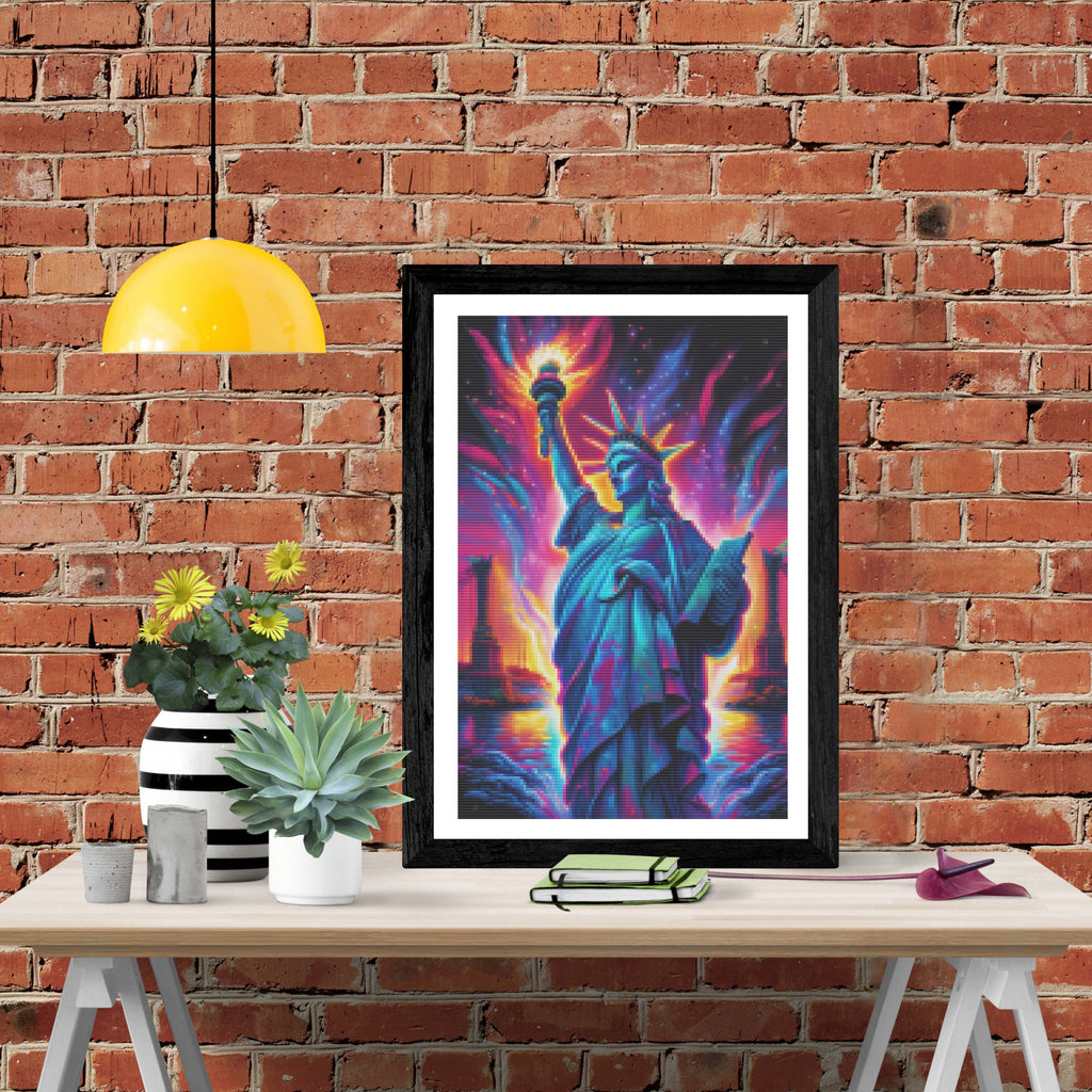 Statue Of Liberty Sparkling Official Diamond Painting Kit Diamond Art