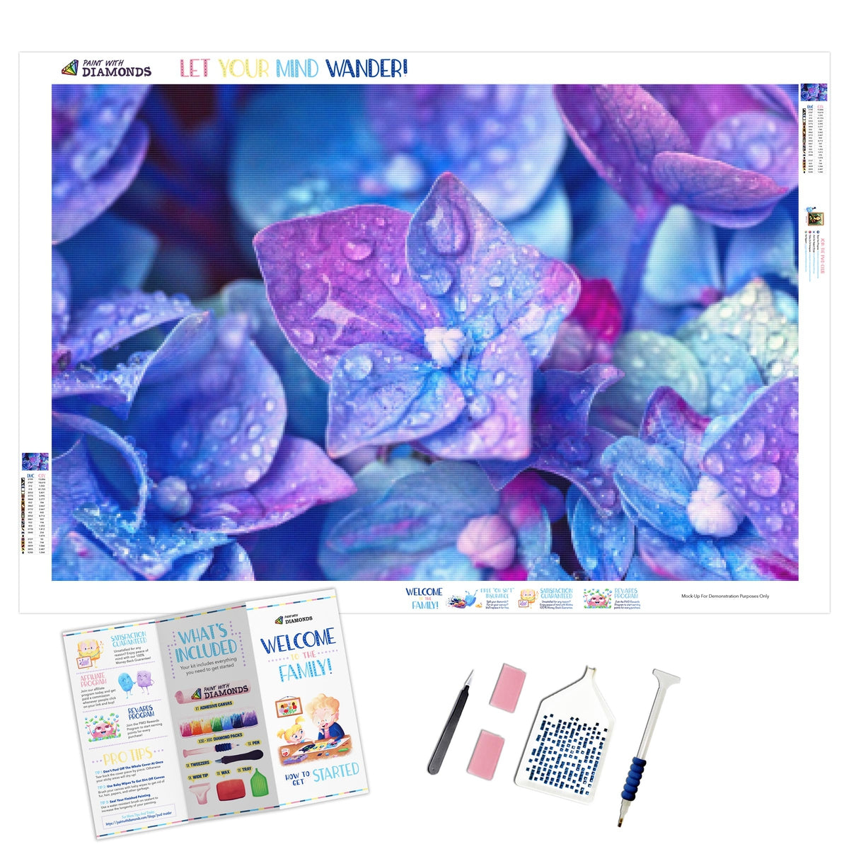 Blue Hydrangea Flowers – Diamond Painting