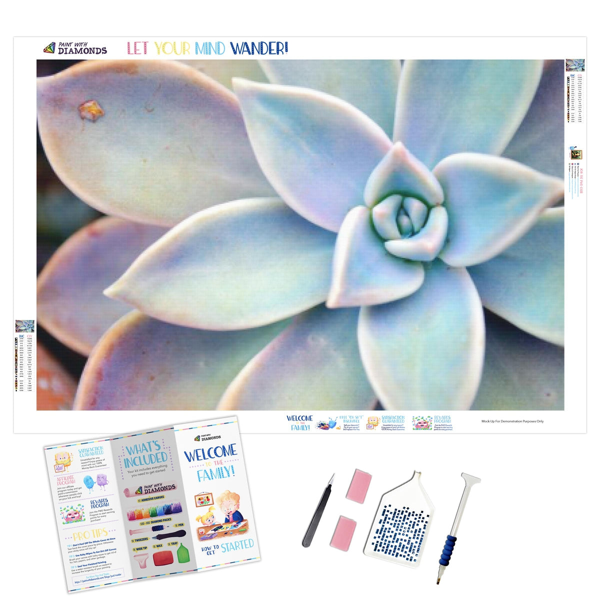 Succulent Mini Painting Kit, Buttons and Pearl