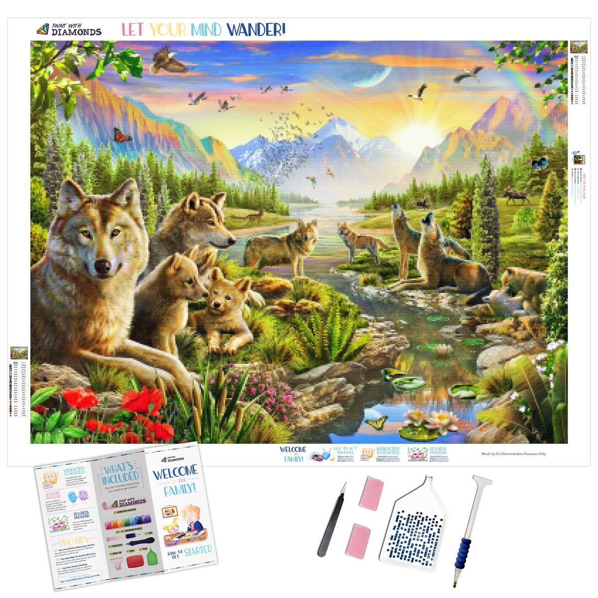 Summer Wolf Family Official Diamond Painting Kit (Full Drill