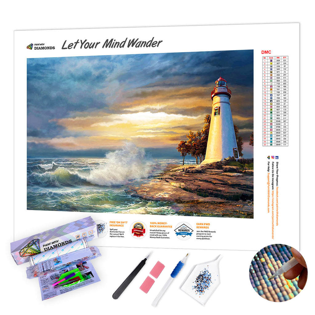  Lighthouse Diamond Painting Kits 5D Diamond Art Kits for  Adults, Large Size (80x40 Inch), DIY Paint by Numbers, Diamond Dots,  Crystal Rhinestone Arts Embroidery Craft, Room/Home/Wall Decor Gifts, d499  : Arts