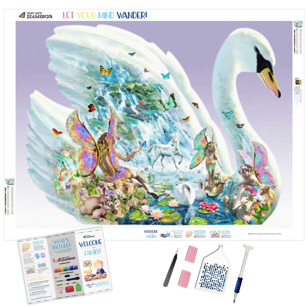 1000 Piece Sunset Swan Jigsaw Puzzle (Puzzle Saver Kit Included) - Encased