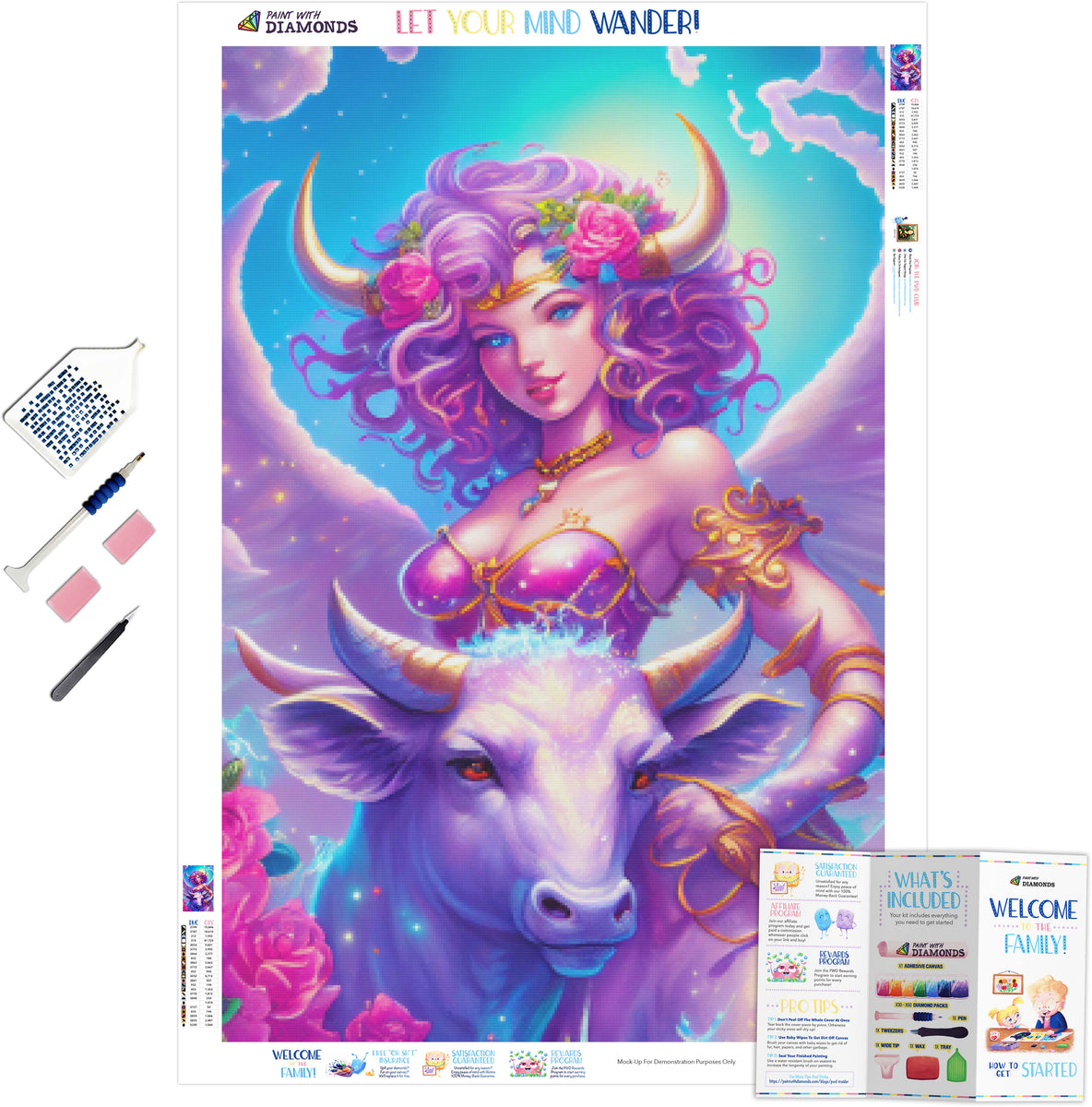 Taurus Zodiac Princess Official Diamond Painting Kit | Diamond Art ...