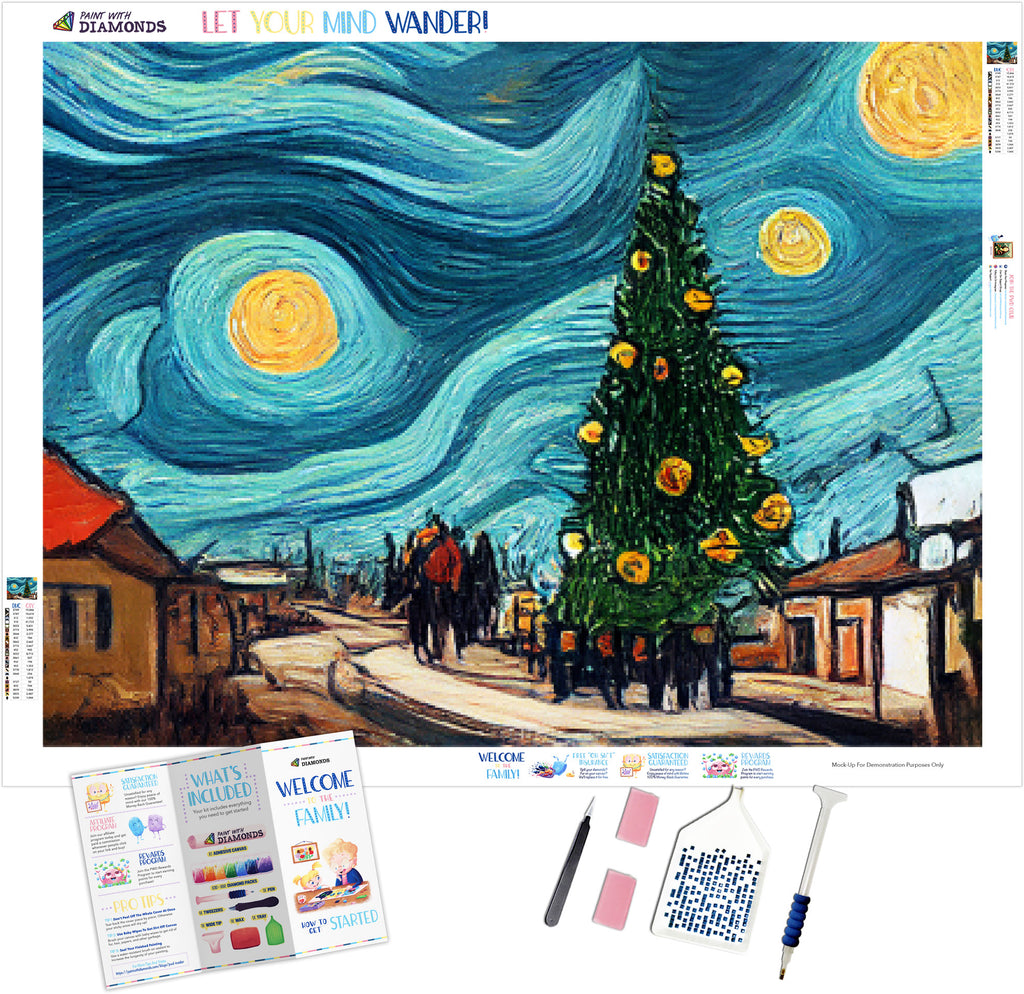 Starry Night Radiance: Diamond Painting of Van Gogh's Masterpiece