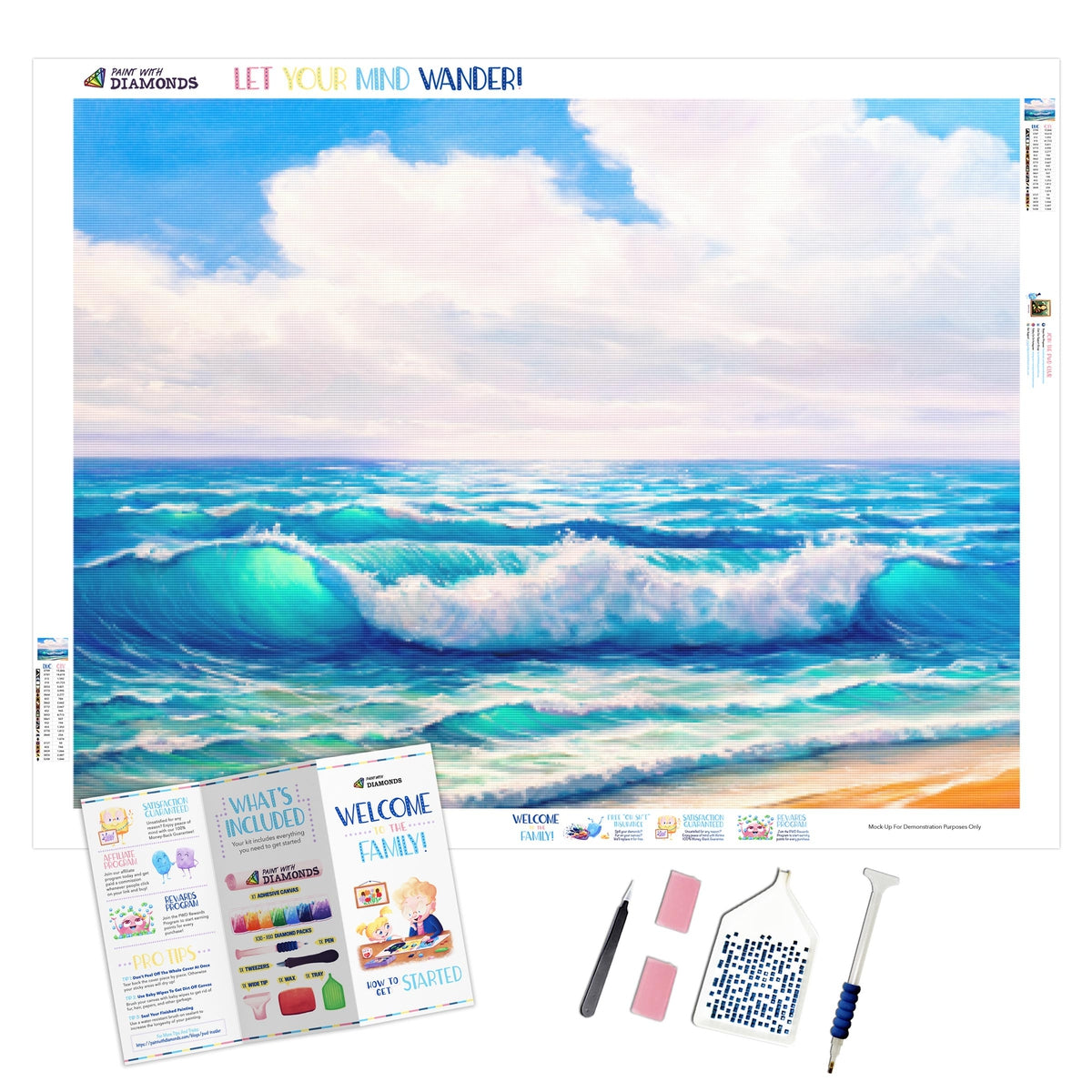 Tranquil Blue Wave Diamond Painting Kit (Full Drill) – Paint With Diamonds