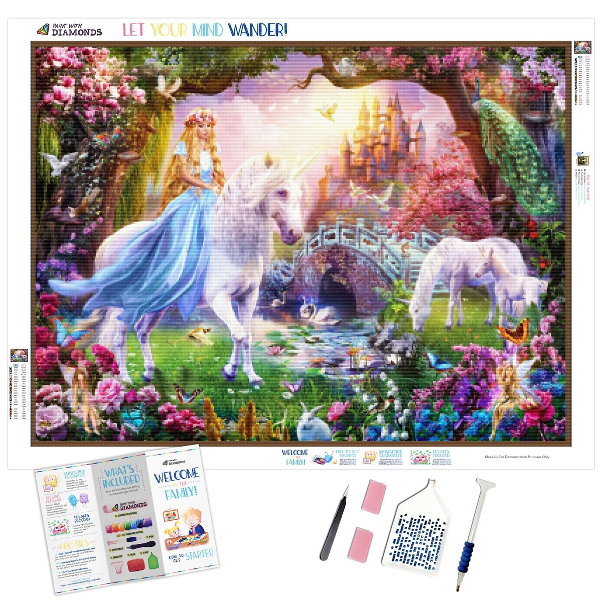 Diamond Dotz® Intermediate Princess Unicorn Diamond Painting Kit