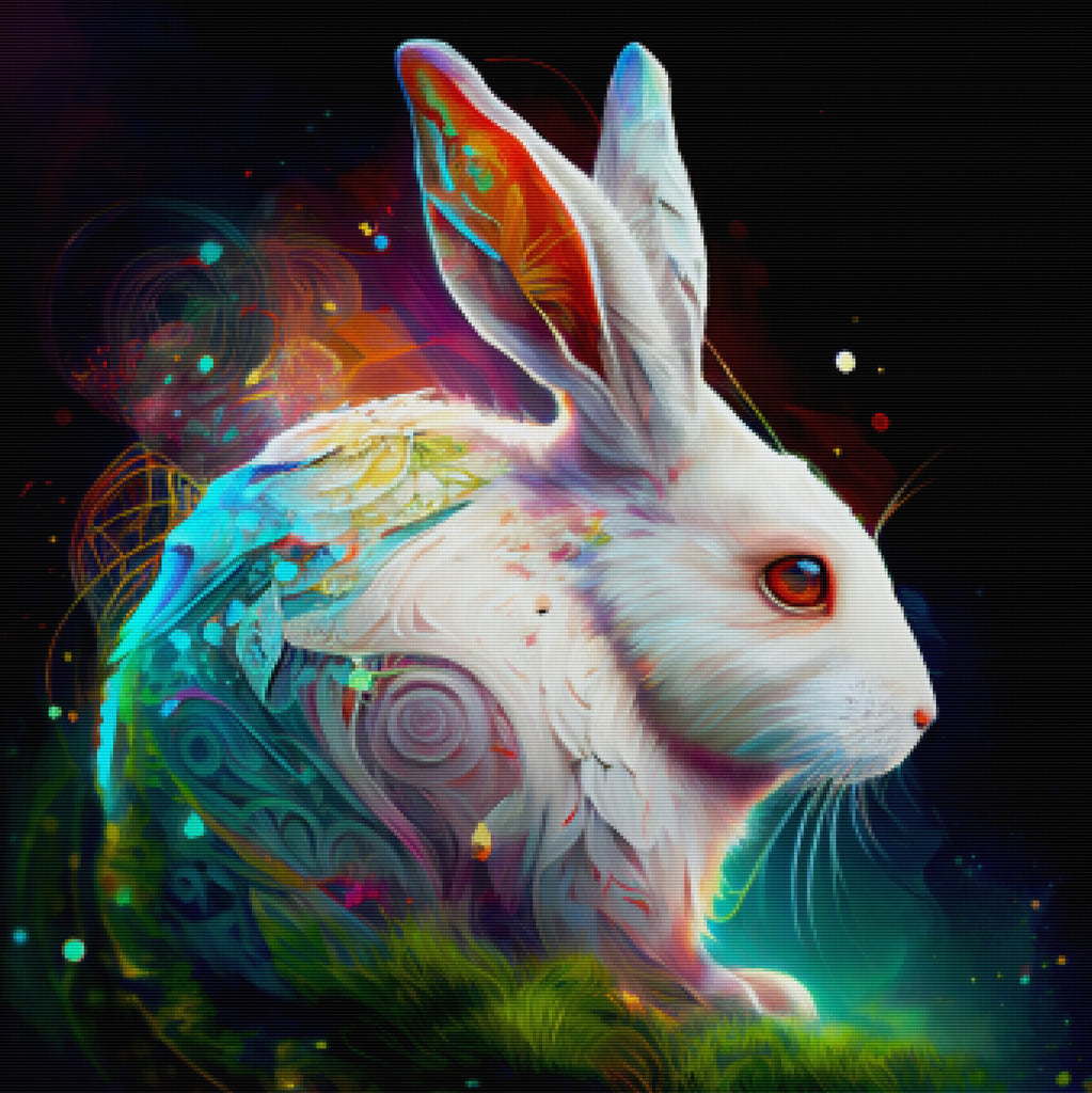 Whimsical White Rabbit Official Diamond Painting Kit | Diamond Art ...