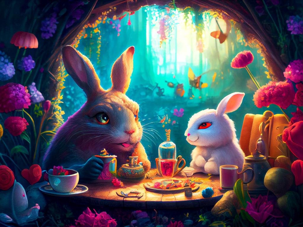 White Rabbit Dinner Party Official Diamond Painting Kit | Diamond Art ...