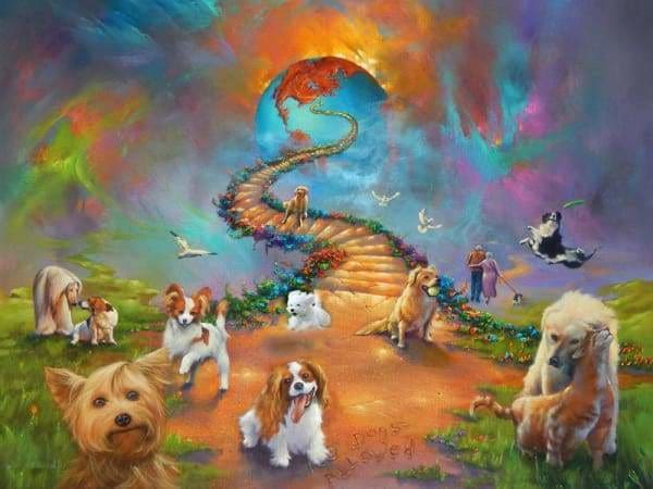 Religious Diamond Painting Kit - All Dogs Go To Heaven Bold Sky-Square 15x20cm- - Paint With Diamonds