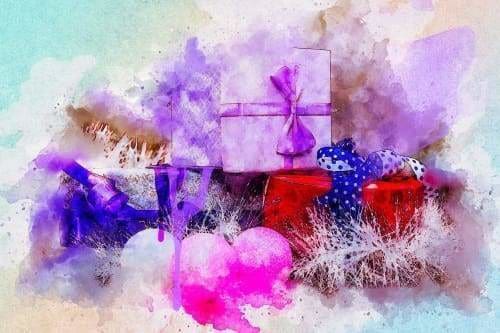 Love Diamond Painting Kit - Christmas Presents Abstract-Square 20x30cm- - Paint With Diamonds