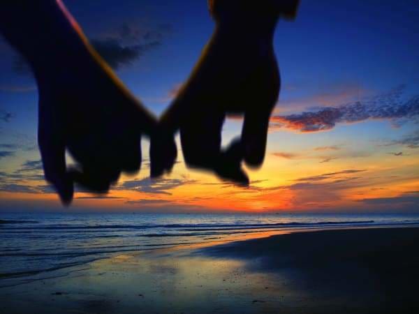 Sunset Diamond Painting Kit - Lovers Holding Hands-Square 15x20cm- - Paint With Diamonds
