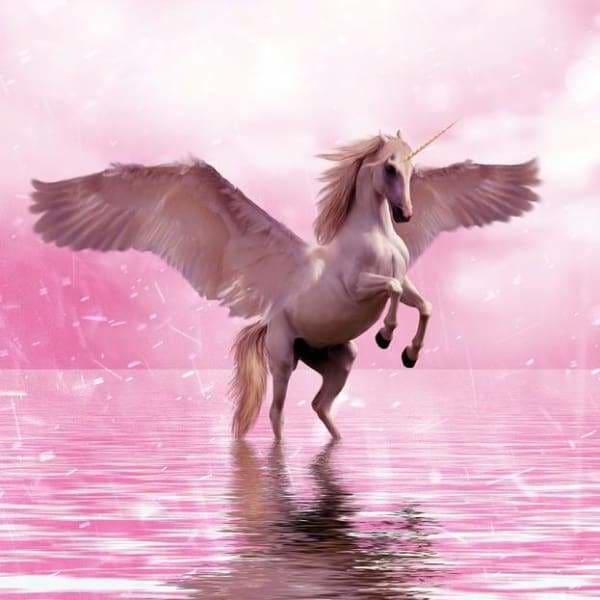 Unicorn Diamond Painting Kit - Pink Waters Unicorn-Square 20x20cm- - Paint With Diamonds
