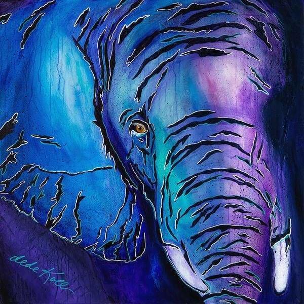 Safari Diamond Painting Kit - Purple Elephant-Square 20x20cm- - Paint With Diamonds
