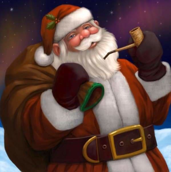 Christmas Diamond Painting Kit - Santa And His Pipe-Square 20x20cm- - Paint With Diamonds